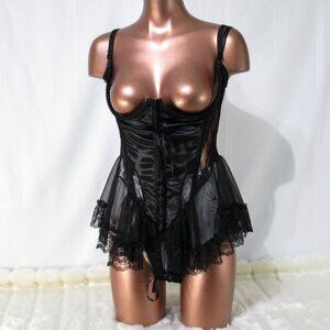 Escante Vintage Teddy Bustier with Open Crotch XL